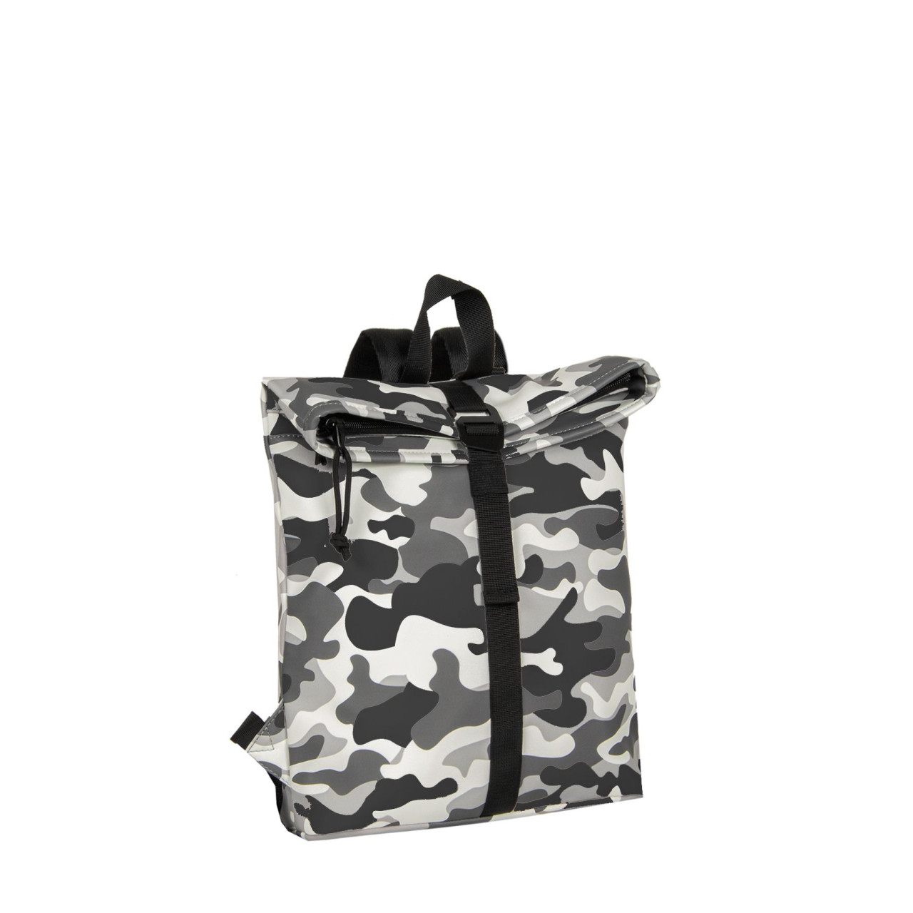 Mart - Los Angeles Rolltop Mini Rucksack weiß/schwarz camo