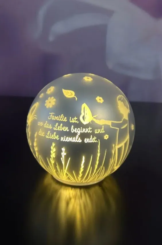 Lichtkugel Roviano Familie silber 15cm LED