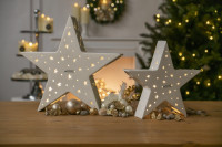 Deko Stern Cometa 18cm LED cremeweiß