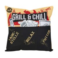 Outdoor Kissen mit Taschen - Grill & Chill