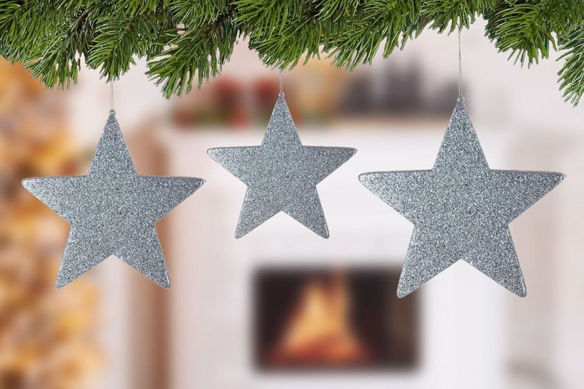 Deko Hänger Shine Stern silber 11,5cm