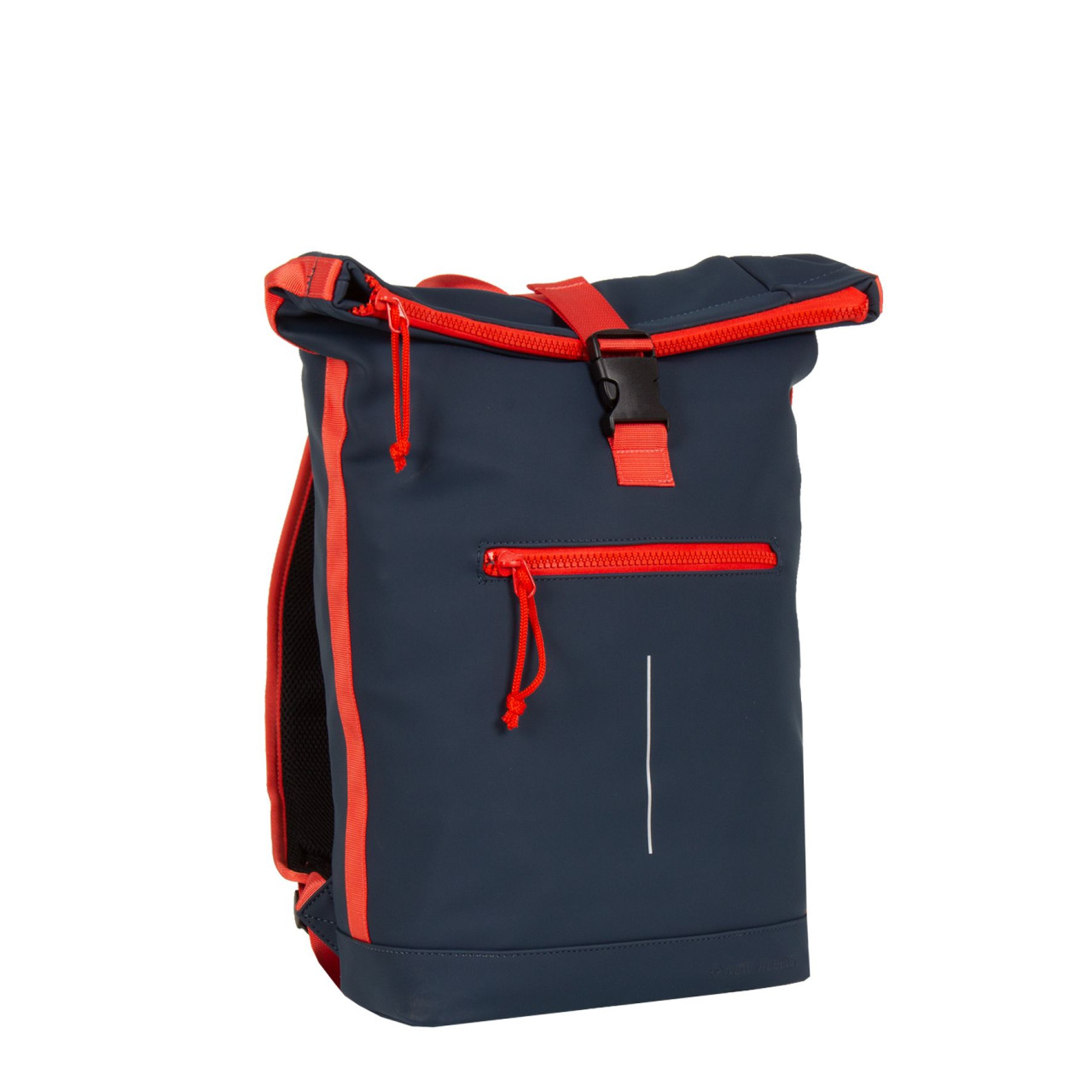 Tim - New York Rolltop Rucksack navy/rot