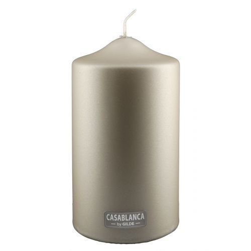 Stumpenkerze Metallic champagner 15cm