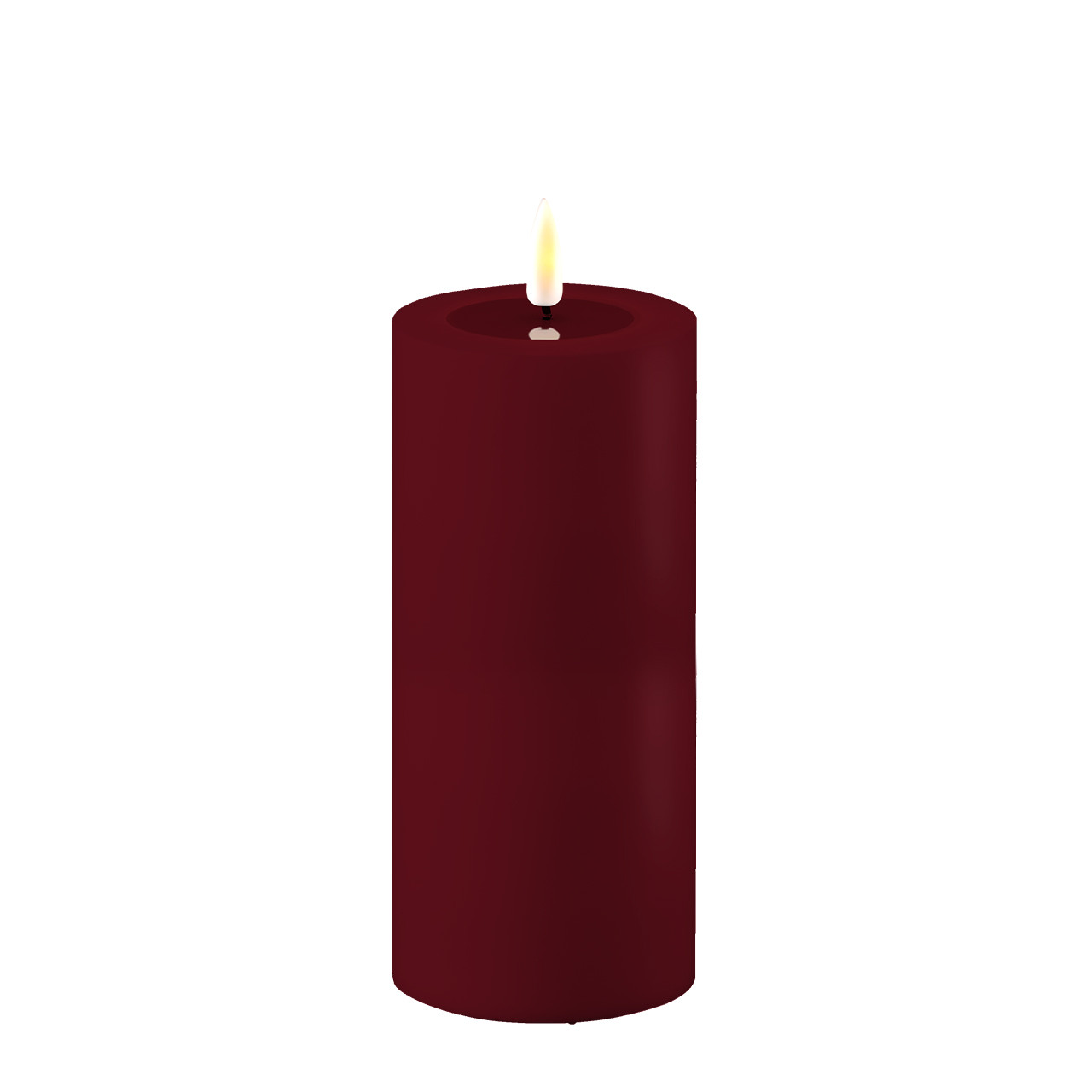 Outdoor Stumpenkerze LED bordeaux 7,5 x 15cm