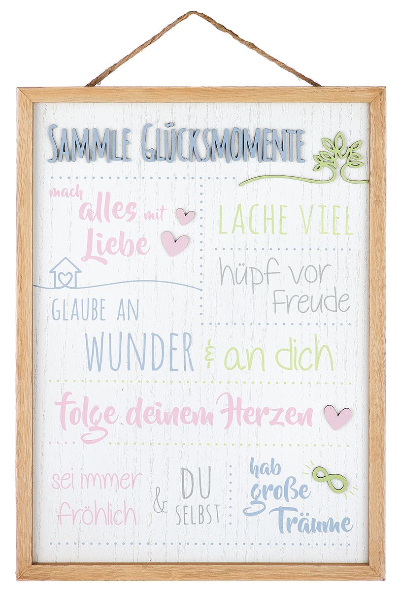 Deko Schild Glücksmomente