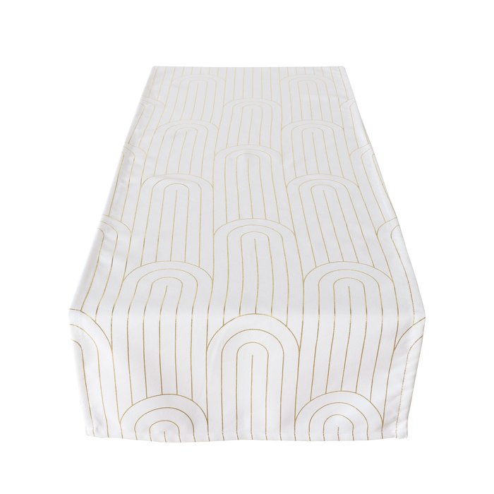 Tischläufer Bogan weiß/gold Design 2