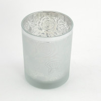 Windlicht weiß Rosendesign M