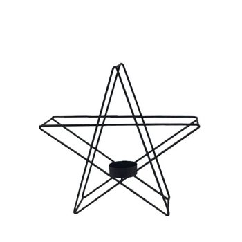 Teelichthalter Ossa Stern schwarz