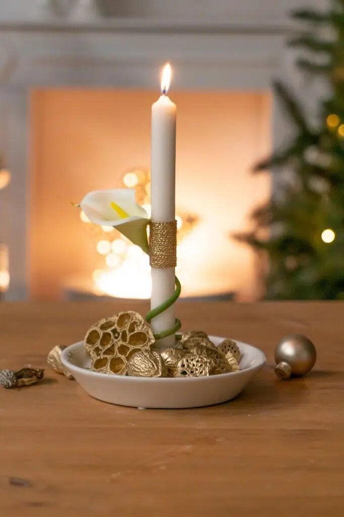 Kerzenhalter Evina 13cm cremeweiß