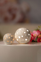 Lichtkugel Padova Herz 10cm LED creme