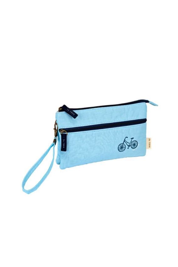 Patchwork Täschchen Let's Ride hellblau 213