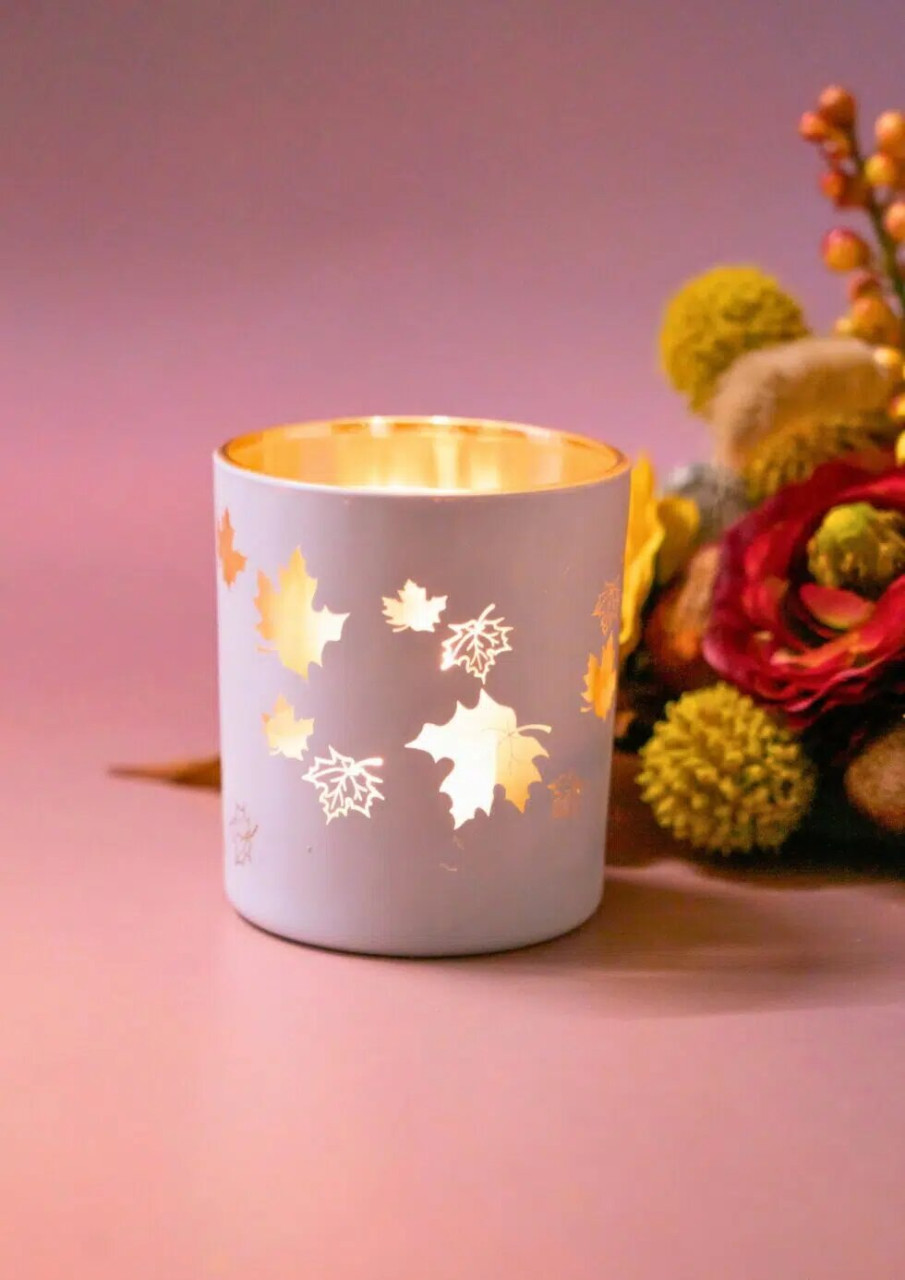 Piazza Ahorn Votivglas 7cm creme/gold