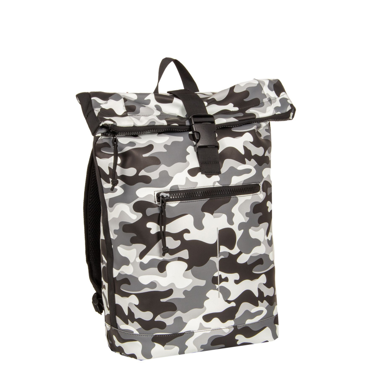 Mart - New York Rolltop Rucksack weiß/schwarz camo