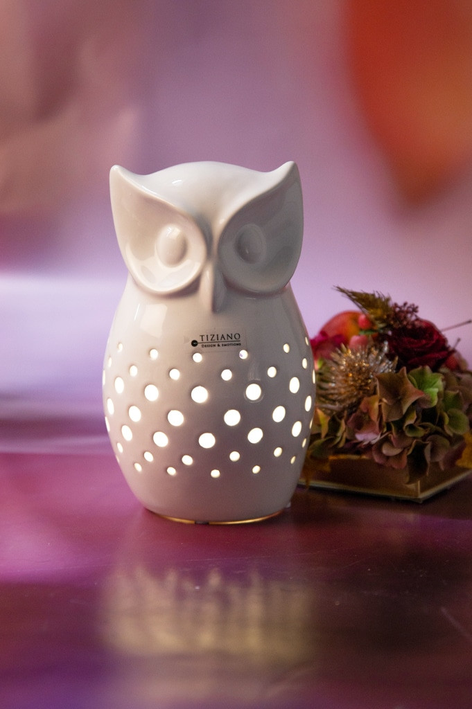 Eule Luca 13,5cm LED cremeweiß