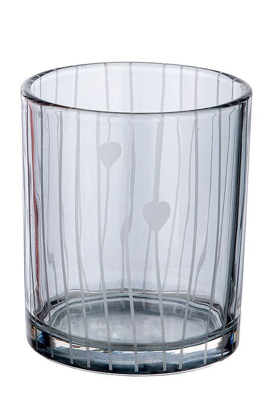 Windlicht Lines 8cm grau