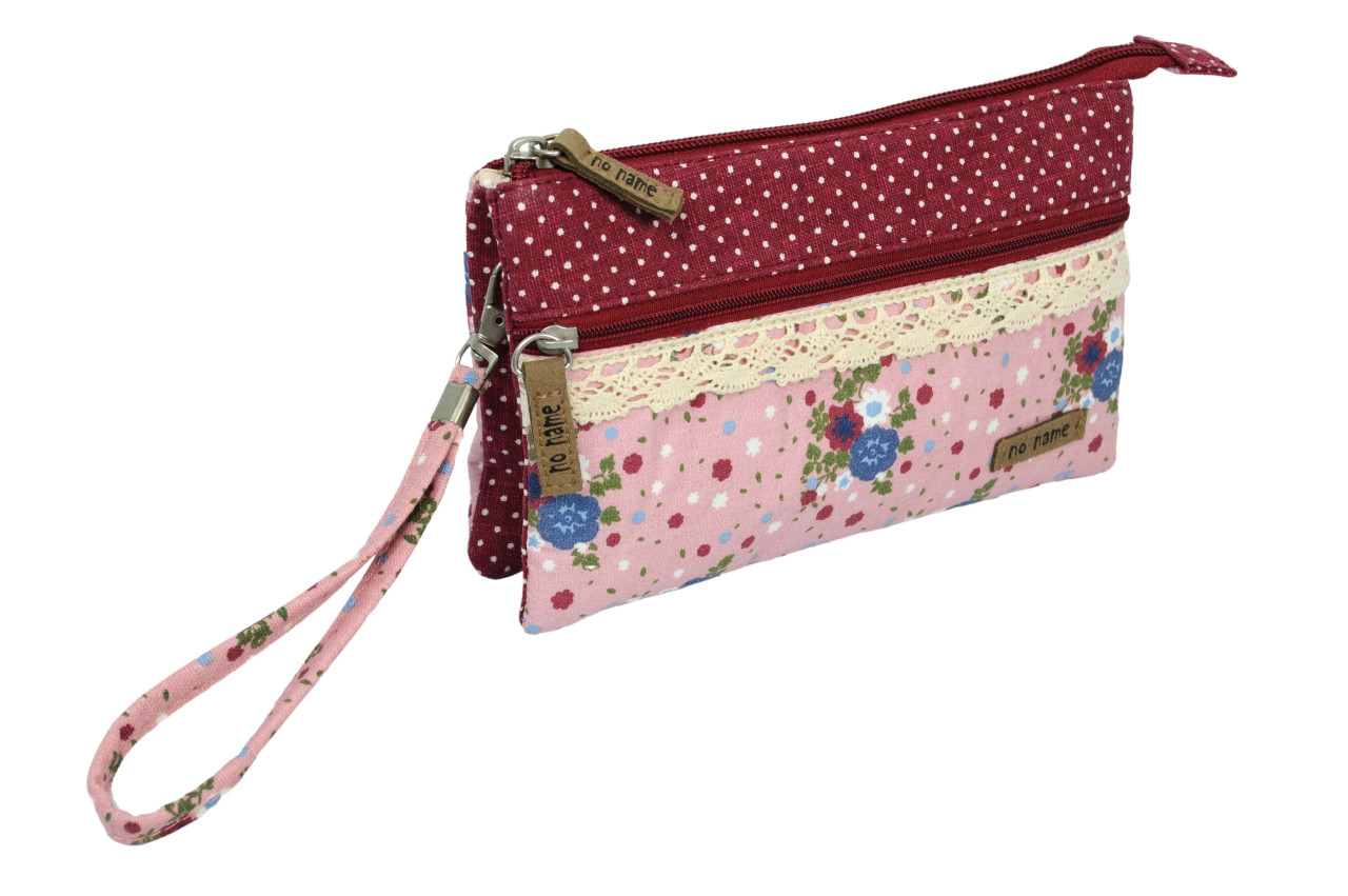 Patchwork Täschchen Flowers altrosa 117