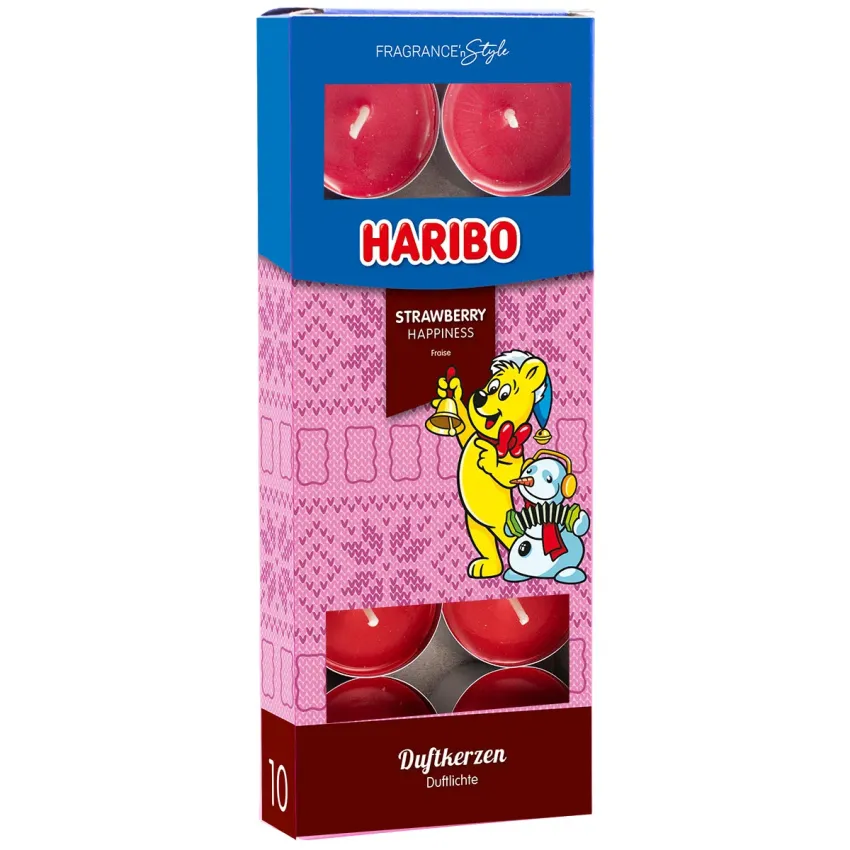Strawberry Happiness Haribo™ Teelichter 10 Stück Winterdesign