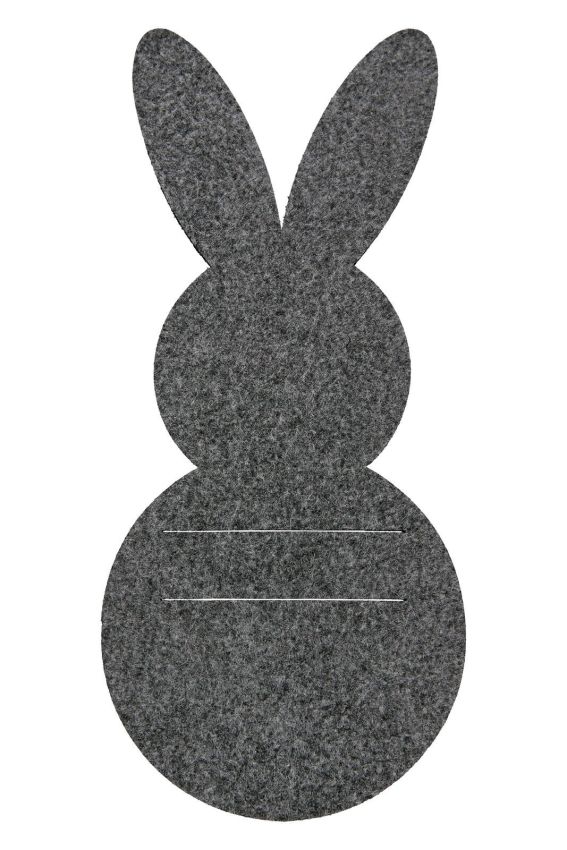 Bestecktasche Hase Filz dunkelgrau