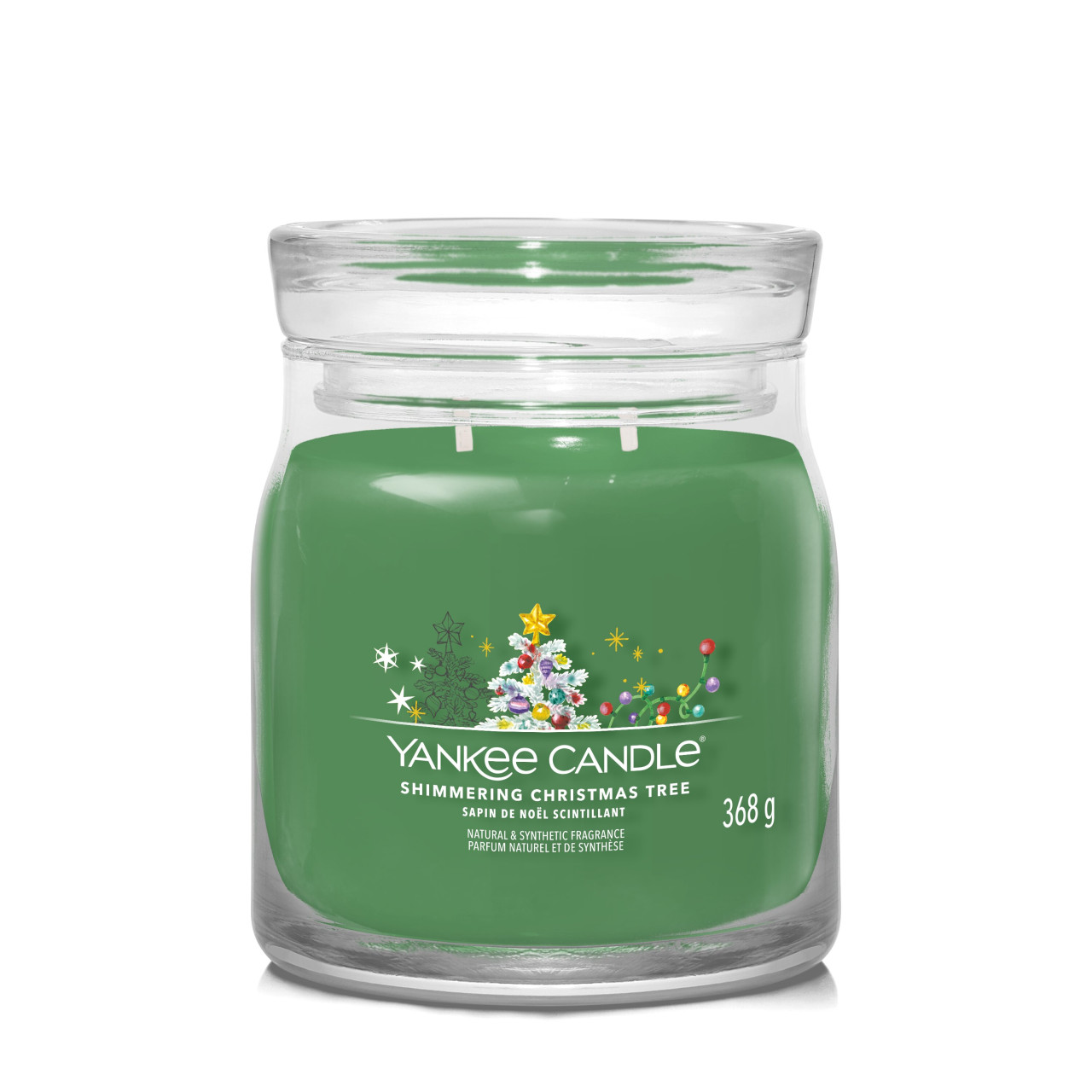 Shimmering Christmas Tree Signature Medium Jar 368g 2-Docht