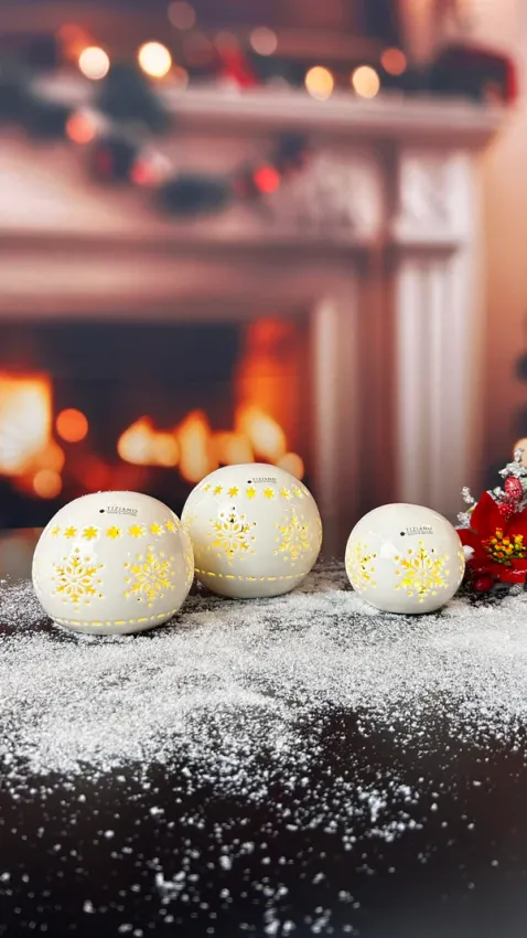 Lichtkugel Splendore 8cm LED creme