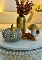 Kürbis Willson grau 12cm LED Keramik