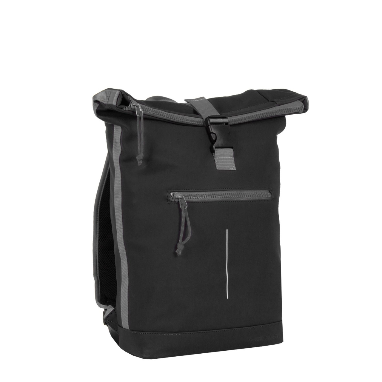 Tim - New York Rolltop Rucksack schwarz/grau