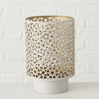 Windlicht Lyras 20cm cremeweiß