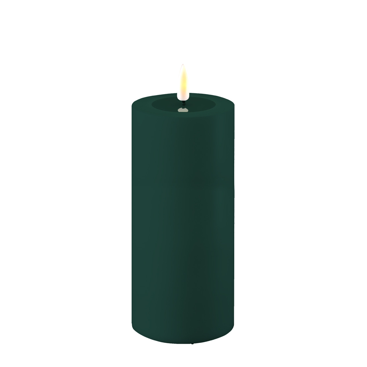 Outdoor Stumpenkerze LED dunkelgrün 7,5 x 15cm